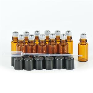 3ml gintaro spalvos stiklinio ritinio ant butelio